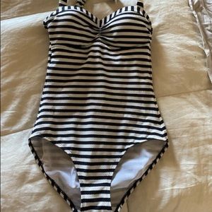 Boden striped one piece bathing suit